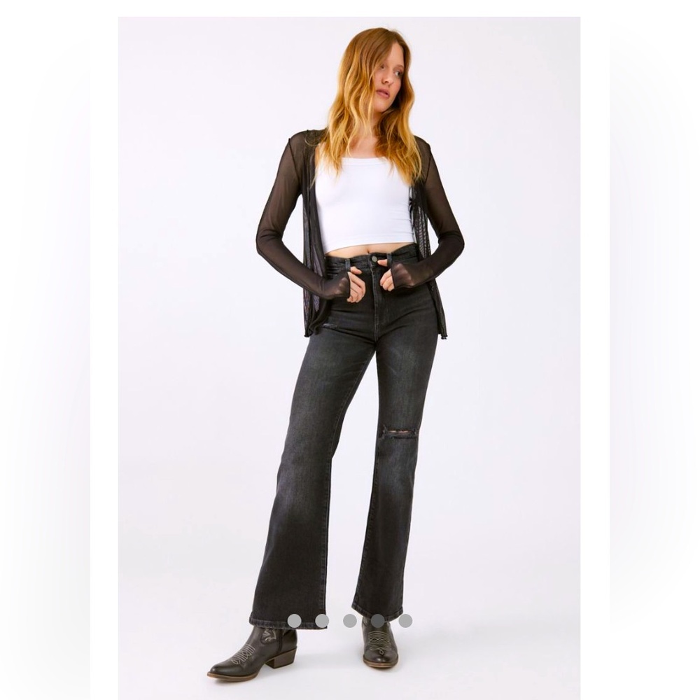 BDG high rise flare jeans in mid blue